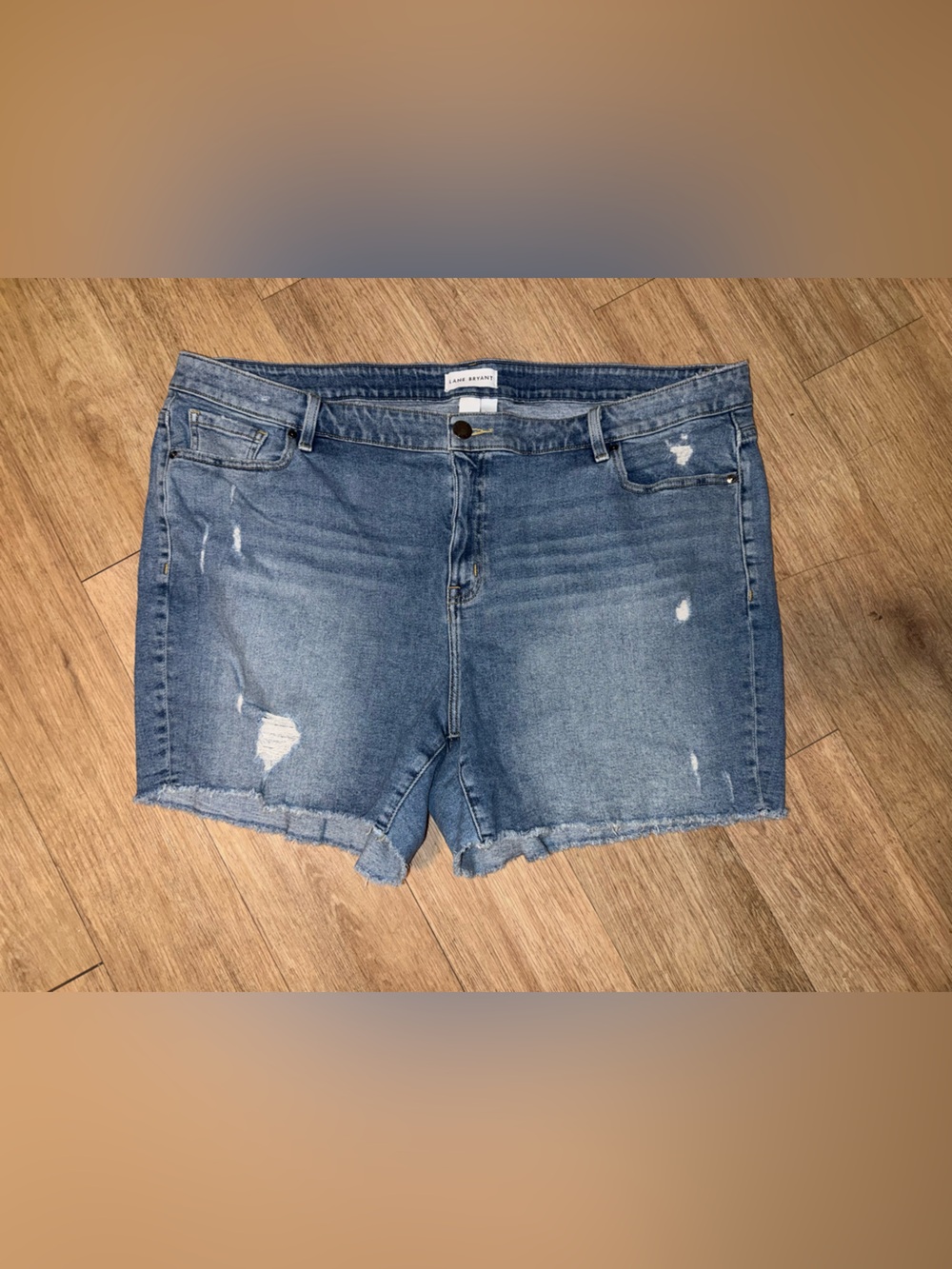 Lane Bryant Distressed Denim Jean Shorts - Medium Blue